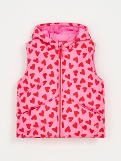 Стеганый жилет с капюшоном для девочек (розовый, 104) Sela