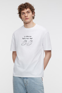 футболка мужская Футболка хлопковая с забавным принтом и надписью Befree