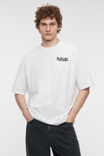 Футболка oversize хлопковая с принтом-надписью Befree