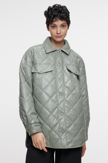 куртка женская Куртка-рубашка oversize стеганая из искусственной кожи Befree
