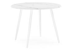 Стол Абилин 90х76 мрамор белый/белый матовый Bravo