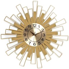 Часы настенные, кварцевые, 55х55 см, круглые, металл, золото, Y4-5245
