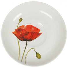 Тарелка десертная, керамика, 15 см, круглая, Алый мак, Добрушский фарфоровый завод, 5С0034