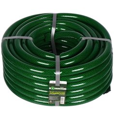 Шланг поливочный, 3/4 , диаметр 20 мм, 15 атм, армированный, 25 м, 3 слоя, Клевер, Армейский, ПВХ, зеленый