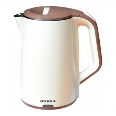 Чайник электрический Supra, KES-2005, бежево-коричневый, 2 л, 1500 Вт, скрытый нагревательный элемент, пластик