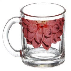 Кружка стекло, 320 мл, Георгин красный, ОСЗ, 04с1208/К Osz