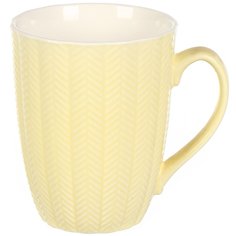 Кружка фарфор, 380 мл, Пастель, 0461005-2, желтая
