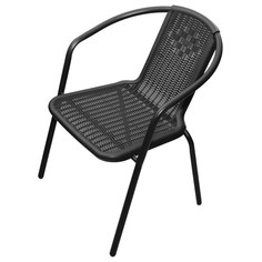 Комбинированная и металлическая мебель стул 555х550х750мм иск.ротанг/пластик/металл тёмно-серый