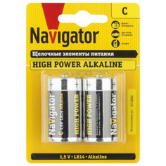 Батарейки, аккумуляторы, зарядные устройства батарейка NAVIGATOR High Power LR14 алкалиновая 2шт