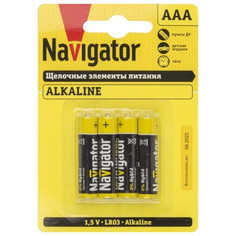 Батарейки, аккумуляторы, зарядные устройства батарейка NAVIGATOR ААА алкалиновая 4шт