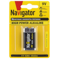 Батарейки, аккумуляторы, зарядные устройства батарейка NAVIGATOR High Power 6LR61 алкалиновая 1шт