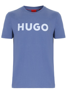 Футболка хлопковая с принтом Hugo