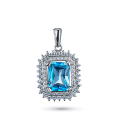 Подвеска из белого золота с бриллиантами и топазом э0943пд08220460 ЭПЛ Даймонд
