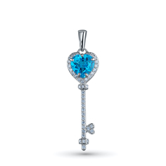 Подвеска из белого золота с бриллиантами и топазом э0941пд08210454 ЭПЛ Даймонд
