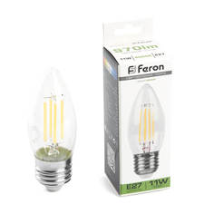 Лампочка Лампа светодиодная Feron LB-713 Свеча E27 11W 4000K 38273