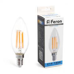 Лампочка Лампа светодиодная Feron E14 15W 6400K Свеча Матовая 38259