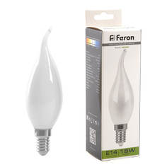 Лампочка Лампа светодиодная Feron E14 15W 4000K Свеча на ветру Матовая 38262