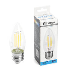 Лампочка Лампа светодиодная Feron LB-713 Свеча E27 11W 6400K 38274
