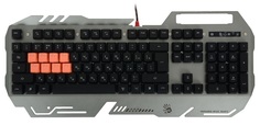 Клавиатура A4Tech Bloody B418 серая, USB, LED, подставка для запястий (326279)