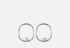 Серьги серебряные с жемчугом Swarovski Murashka