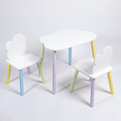 Детские столы и стулья Rolti Baby Комплект детский стол Облачко и два стула Облачко