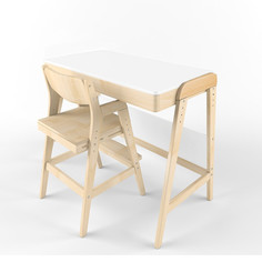 Детские столы и стулья 38 Попугаев Комплект растущий стол и стул Вуди без покрытия
