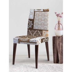 Аксессуары для мебели JoyArty Декоративный велюровый чехол на стул со спинкой Плиточный креатив