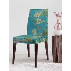 Аксессуары для мебели JoyArty Декоративный велюровый чехол на стул со спинкой Ветви с миндальным цветком