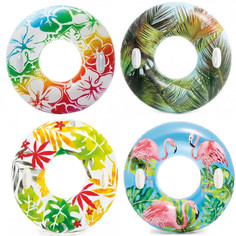 Круги и нарукавники для плавания Intex Круг Lush Tropical Tubes с держателем 97 см