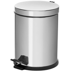 Хозяйственные товары Navako Круглое ведро для мусора с крышкой Andromeda Chrome 5 л