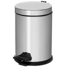 Хозяйственные товары Navako Круглое ведро для мусора с крышкой Andromeda Mini Chrome 3 л