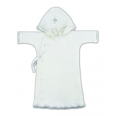 Крестильная одежда Топотушки Крестильная рубашка с запахом и капюшоном К2.8