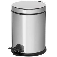 Хозяйственные товары Navako Круглое ведро для мусора с крышкой Andromeda Chrome 3 л
