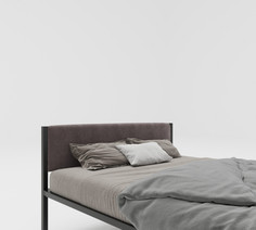 Кровати для подростков Подростковая кровать ROOMIROOM полутороспальная металлическая с мягким изголовьем Вивальди 200х120