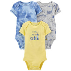 Боди, песочники, комбинезоны Carters Набор боди для мальчика с китами 1N089010 3 шт.