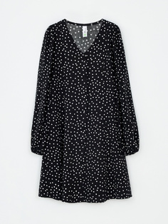 Вискозное платье в горошек для девочек (черный, 128) Sela