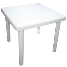 Пластиковая мебель стол квадратный 80х80х71см белый пластик