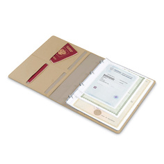 Органайзер для документов FLEXPOCKET Папка для семейных документов из экокожи на кольцах, А4 формата