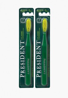 Зубные щетки 2 шт. President , medium (средняя жесткость щетины) / 7 МИЛ, President Classic для ежедневного ухода