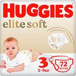 Подгузники Huggies Elite Soft 3 5-9 кг 72 шт.