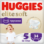 Подгузники трусики Huggies Elite Soft 5 12-17кг 34 шт.