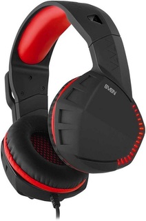 Гарнитура проводная Sven AP-U989MV SV-017613 черная-красная, игровая с микрофоном, USB, LED, 7.1