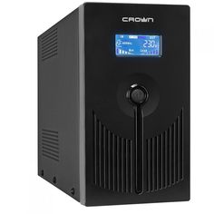 Источник бесперебойного питания Crown CMU-SP1200IEC LCD USB 1200VA720W, металл, 2x12V/9AH, 8*IEC С13+1*IEC С13 bypass, AVR 140-290V, 1.8 м, RJ11/45