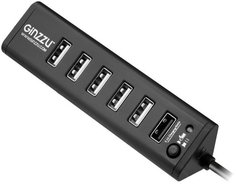 Разветвитель USB 3.0 Ginzzu GR-315UB 7 портов (1xUSB3.0+6xUSB2.0) без адаптера