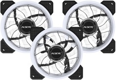 Вентилятор для корпуса ALSEYE D-Ringer 120x120x25mm, 700-1800rpm, 30.4-55.3 CFM, 12.2-18.5dBA, 4-pin PWM, 2*LED strips, with controller (3-pack)