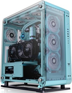 Корпус ATX Thermaltake Core P6 Tempered Glass Turquoise бирюзовый, без БП, боковая панель из закаленного стекла, USB Type-C, 2*USB 3.0, 2*USB 2.0, aud