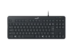 Клавиатура проводная Genius LuxeMate 110 31300012404 чёрная, компактная, USB, защита от проливаний, регулировка наклона, 88 кнопок