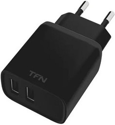 Зарядное устройство сетевое TFN TFN-WCRPD12W2U01 2*USB Type-А, 2.4A+кабель micro USB, black