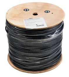 Кабель витая пара U/UTP 5e кат. 4 пары Atcom AT10699 24AWG(0.50 мм), омедненный алюминий (CCA), одножильный (solid), внешний, PVC+PVE, чёрный, уп/305м