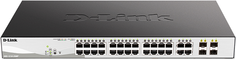 Коммутатор управляемый D-link DGS-1210-28MP/F3A 24x10/100/1000Base-T PoE (PoE-бюджет 370 Вт), 4x1000Base-X SFP, L2